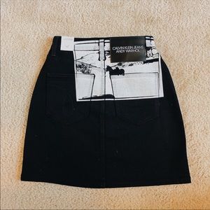 NWT Black Calvin Klein x Andy Warhol denim skirt
